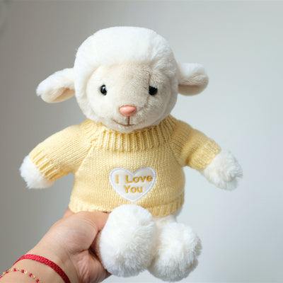 Snuggly Lamb in Lemon-Yellow Sweater